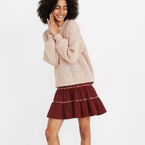 Madewell Baez Pullover Oversized Sweater XS EUC Pink Romantic Valentine's Day